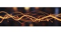 Abstract glowing orange light trails forming elegant curves on dark background image Royalty Free Stock Photo