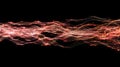 Abstract Glowing Particle Streams On Black Background, Tech Design Royalty Free Stock Photo