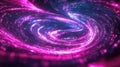 Abstract glowing magenta blue light particle vortex swirling Royalty Free Stock Photo