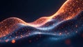 Abstract glowing particle wave, a dynamic visualization of energy flow and luminescent texture. Generative AI Royalty Free Stock Photo