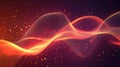 Abstract glowing particle wave flowing over dark background Royalty Free Stock Photo