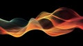 Abstract Glowing Particle Waveform on Black Background. Dynamic Digital Data Flow Visualization with Vibrant Orange and Teal Royalty Free Stock Photo