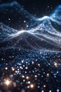 Abstract Glowing Particles Vector, Blue Digital Network Background Design. Portrait Images Generative AI Royalty Free Stock Photo
