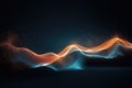 Abstract glowing particles wave. Futuristic technology style background. Vector illustration, Abstract digital wave technology Royalty Free Stock Photo