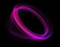Abstract glowing pink and purple particle ring of light on black background Royalty Free Stock Photo