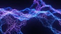 Abstract glowing purple and blue network of interconnected nodes abstract background Royalty Free Stock Photo