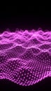 Abstract glowing purple digital network grid with interconnected dots and lines technology connection Royalty Free Stock Photo