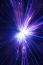 Abstract glowing purple effect with sparkling rays and white backlight