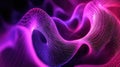 Abstract glowing purple particle mesh flowing lines Royalty Free Stock Photo