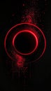 Abstract glowing red circle emitting particles on black background dynamic motion effect Royalty Free Stock Photo