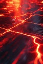 Abstract glowing red network lines, dynamic futuristic background, digital data flow, Portrait Images Generative AI Royalty Free Stock Photo
