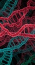 Abstract Glowing Red And Teal DNA Helixes Royalty Free Stock Photo