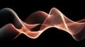 Abstract Glowing Reddish-Orange Waveform of Flowing Lines on Black Background Representing Energy, Motion, and Digital Royalty Free Stock Photo