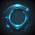 Abstract of glowing scifi futuristic circle in HUD head-up cyber concept.