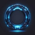 Abstract of glowing scifi futuristic circle in HUD head-up cyber concept.