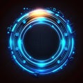 Abstract of glowing scifi futuristic circle in HUD head-up cyber concept.