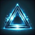 Abstract of glowing scifi futuristic triangle in HUD head-up cyber concept.