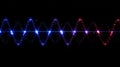 Abstract glowing sound wave with digital particles Royalty Free Stock Photo