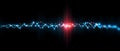 Abstract glowing sound wave with digital particles Royalty Free Stock Photo