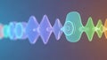 Abstract glowing sound wave visualization with rainbow color gradient audio equalizer Royalty Free Stock Photo
