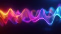Abstract glowing sound wave visualizing digital data flow Royalty Free Stock Photo