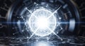 Abstract glowing sphere network technology concept use case Royalty Free Stock Photo