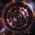 Abstract glowing tech background with round elements