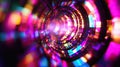 Abstract glowing tunnel creating a digital light vortex Royalty Free Stock Photo