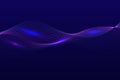 Abstract glowing wave lines on dark blue background. Dynamic wave pattern. Modern flowing wavy lines. Futuristic