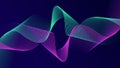 Abstract glowing wave lines on dark blue background. Dynamic wave pattern. Modern flowing wavy lines. Royalty Free Stock Photo