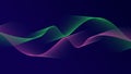 Abstract glowing wave lines on dark blue background. Dynamic wave pattern. Modern flowing wavy lines. Royalty Free Stock Photo