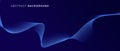 Abstract glowing wave lines on dark blue background. Dynamic wave pattern. Modern flowing wavy lines. Royalty Free Stock Photo