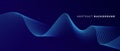 Abstract glowing wave lines on dark blue background. Dynamic wave pattern. Modern flowing wavy lines. Royalty Free Stock Photo