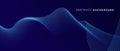 Abstract glowing wave lines on dark blue background. Dynamic wave pattern. Modern flowing wavy lines. Royalty Free Stock Photo