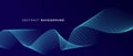 Abstract glowing wave lines on dark blue background. Dynamic wave pattern. Modern flowing wavy lines. Royalty Free Stock Photo