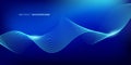 Abstract glowing wave lines on dark blue background. Dynamic wave pattern. Modern flowing wavy lines. Futuristic technology Royalty Free Stock Photo