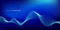 Abstract glowing wave lines on dark blue background. Dynamic wave pattern. Modern flowing wavy lines. Futuristic technology Royalty Free Stock Photo