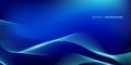 Abstract glowing wave lines on dark blue background. Dynamic wave pattern. Modern flowing wavy lines. Futuristic technology Royalty Free Stock Photo