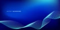 Abstract glowing wave lines on dark blue background. Dynamic wave pattern. Modern flowing wavy lines. Futuristic technology Royalty Free Stock Photo