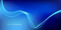 Abstract glowing wave lines on dark blue background. Dynamic wave pattern. Modern flowing wavy lines. Futuristic technology Royalty Free Stock Photo