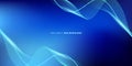 Abstract glowing wave lines on dark blue background. Dynamic wave pattern. Modern flowing wavy lines. Futuristic technology Royalty Free Stock Photo