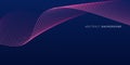 Abstract glowing wave lines on dark blue background template design for banner,cover,website,cover Royalty Free Stock Photo
