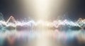 Abstract glowing waveform composed of tiny particles and light effects Royalty Free Stock Photo