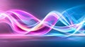 Abstract Glowing Waves Pink Blue Purple Neon Lights Dynamic Movement Royalty Free Stock Photo