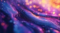 Abstract glowing waves, vibrant colors, bokeh effect