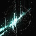 Abstract Glowing White and Cyan Geometric Data Visualization on Black Background Royalty Free Stock Photo