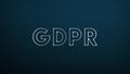 Abstract glowing word GDPR on dark blue digital background