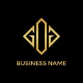 Abstract GOG lettering logo in gold color