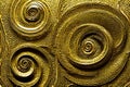 Abstract gold background, fantastic golden metal spiral pattern wallpaper. Generative Ai