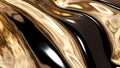 Abstract gold background, golden black metal wavy liquid patterns wallpaper. Royalty Free Stock Photo